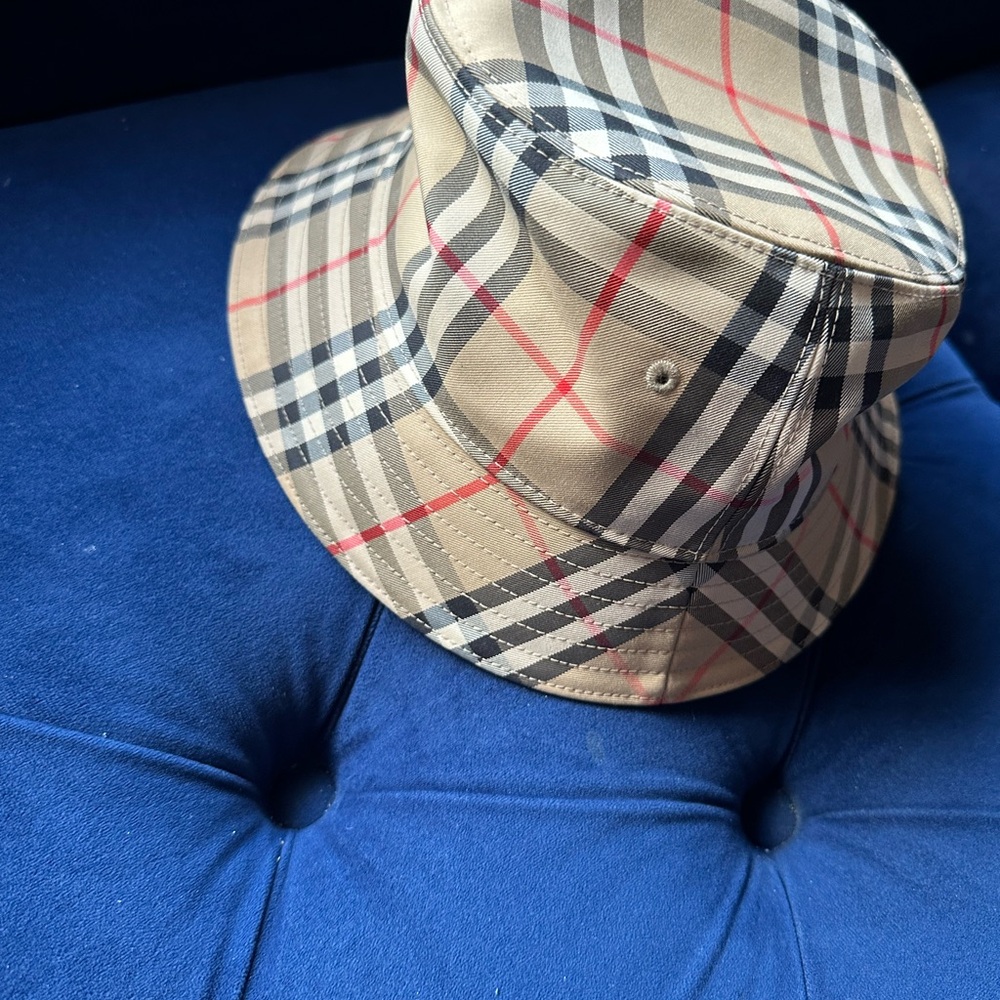 Burberry Beige and Black Check Bucket Hat